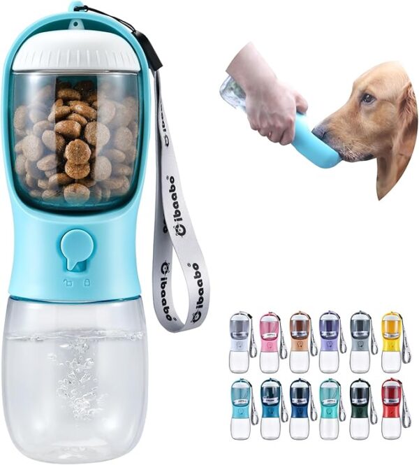 Dog Water Bottle with Food Containe